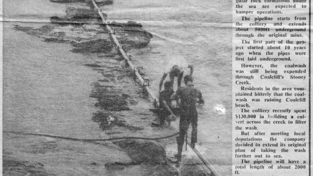 Coalwash Pipeline Extension Into Ocean
